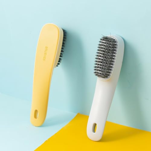 1 Pack Shoes Cleaning Brush, Handheld Scrubbing Brush–Multifunctional Cleaning Tools for Shoes, Laundry, Tile, Bathtub-Yellow - color: Yellow