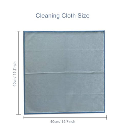 1 Pack Microfiber Glass Cleaning Cloth, Lint Free, Blue, 15.7x15.7 Inch Large Size for Windows, Glasses, Mirrors, Windshields, Stainless Steel (1, Blue, Large)