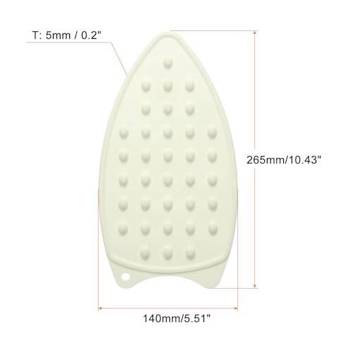 HARFINGTON Silicone Iron Rest Pad, Multipurpose Iron Hot Resistant Mat Iron Rest Plate for Ironing Board Hot Heat Resistant Steam Compact Mat, Cream - color: Cream