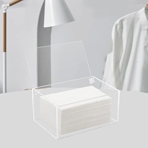 Watpot Acrylic Dryer Laundry Sheet Holder Dispenser Clear Container Box with Lid - color: Clear