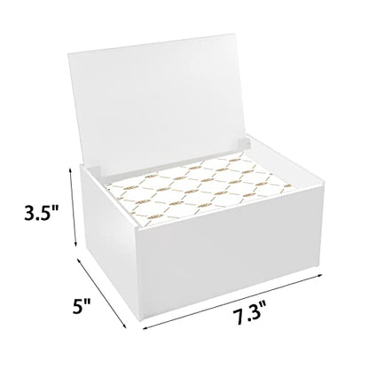 Acrylic Dryer Laundry Sheet Holder Dispenser Container Box with Lid, White - color: White
