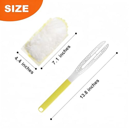 JOYMOOP Disposable Electrostatic Duster for Cleaning, with 2 Handles & 48 Ct Yellow Heavy Duty Refills for Swiffer Feather Duster, Household Cleaning Tool for Electronics, Dusting Furniture, Blinds - color: Yellow[handle]*2+yellow[refills]*48