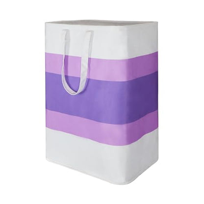 Stylish Freestanding Laundry Hamper with Waterproof Liner,72L Foldable Laundry Basket with Portable Handles Space-saving Storage Basket for Bedroom,Bathroom,Laundry Room,Easy Carry to Travel (Purple) - color: Purple