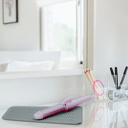 Silicone Heat Resistant Mat Pouch for Hair Straightener,Curling Iron, Grey - color: Grey, size: 2 Pack