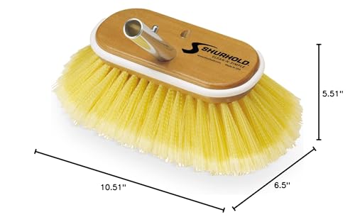 Shurhold 6" Polystyrene Medium Bristle Deck Brush - style: Medium, Yellow