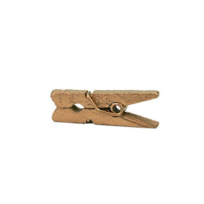 LWR CRAFTS Wooden Mini Clothespins 200 Per Pack 1" 2.5cm (Golden) - color: Gold