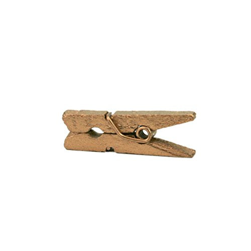 LWR CRAFTS Wooden Mini Clothespins 200 Per Pack 1" 2.5cm (Golden) - color: Gold