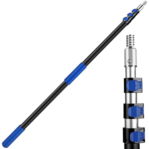 3-12 FT Telescopic Extension Pole Aluminum Paint Roller & Cleaning Pole - size: 12 Ft Blue