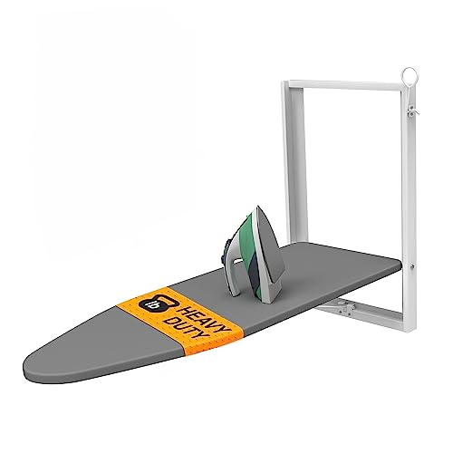 Xabitat Ironing Board 36.2" x 12.2" Wall Mounted Compact Fold Down, Gray - color: Gray