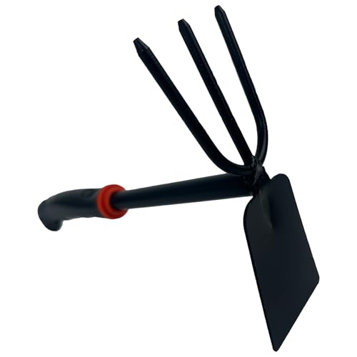 Hoe and Cultivator Garden Rake, Hoe & Sturdy 3 Claw Tiller, 2-in-1 Gardening Hand Tools for Digging - color: Double-ended weed nippers