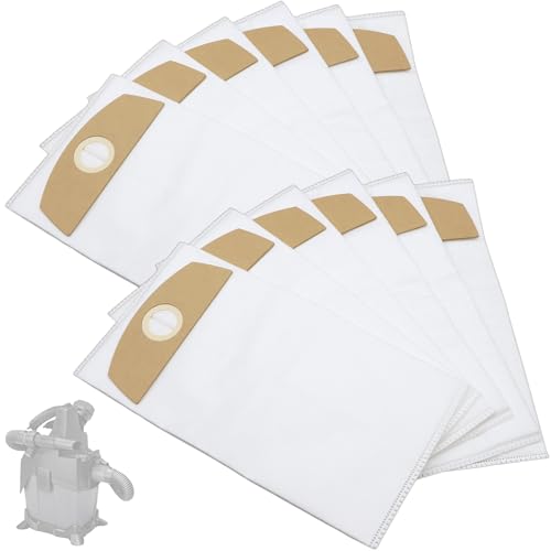 12-Pack Wet/Dry Dust Bags for FLEX 24V Brushless Wet/Dry Vacuum | Filter Bags Compatible with FLEX VC 6L MC & VC 6L MC 18.0 | Vacuum Cleaner Replacement Bags 487287 - color: 12 Pack