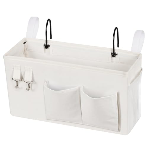 Bedside Caddy Bedside Storage Bag for Headboards/Bunk Bed - color: White