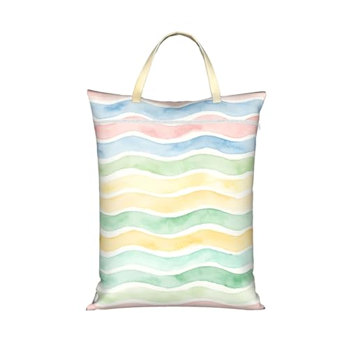 Oceansea Colorful Wave Pattern Travel Laundry Bags Cloth Diaper Wet Bags Handle Washable Dirty Clothes Bags Wet Dry Bag Suitcase Gym Swimming Pool College Dorm Wet Bag - color: 1 PC20, size: One Size