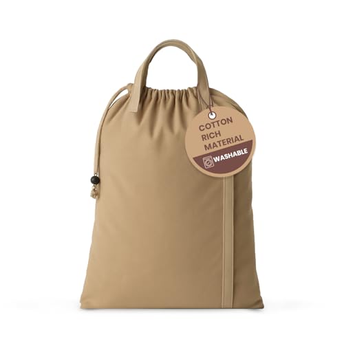 LFH Home Cotton Rich Canvas Large Laundry Bag with Handle, Heavy Duty Drawstring Closure Washable Laundry Bags, School Travel, Home, Hotel, College Dorm, Organizer Sack, Toys 20x30-Beige Thanks Giving - color: Beige, size: 20”x30”