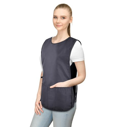 TFTAFAN Cobbler Apron Unisex Waterproof Apron with 2 Deep Pockets Art Smock for Painting Cleaning Artiest Apron work kitchen - color: Gray