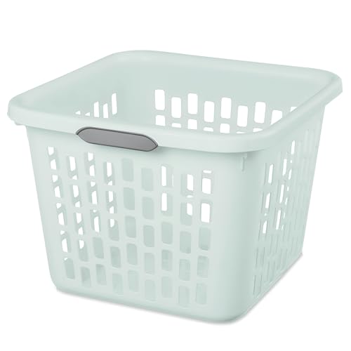 Sterilite Laundry Basket, Plastic Clothes Hamper, Large Square Bin with Comfort Grip Handles and Reinforced Rim, 1.5 Bushel Capacity, Mint, 18 Pack - color: 1.5 Bushel - Mint, size: 18 Pack