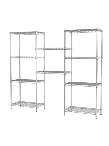 SINGAYE 5 Metal Shelves Wire Shelving Storage Shelf Adjustable Unit Pantry - color: Grey, size: 5 Tier 12"Dx22"Wx59"H