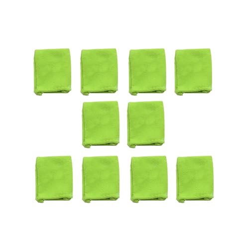 Montessori Microfiber Finger Mitts (10 Pack) – 1.5" × 1.8" Mini Mitts for Dusting, Polishing, and Care of The Environment Activities (Green) - color: Green