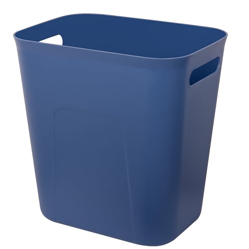 UUJOLY Plastic Small Bathroom Trash Can Wastebasket, 3.5 Gallon, Blue - color: Blue, size: 3.5 Gallon