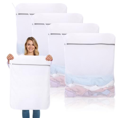 Dntorx 4 Pack X-Large Mesh Laundry Bags for Delicates, 20 x 24 Inches - size: 4 X-Large