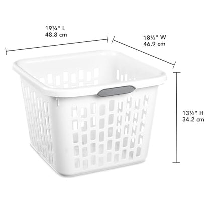 Sterilite Square Laundry Basket, Plastic Clothes Hamper, 6-Pack - color: 1.5 Bushel - White, size: 6 Pack