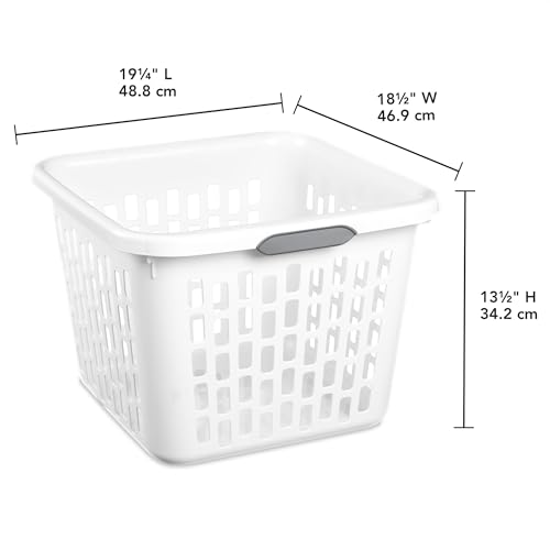 Sterilite Square Laundry Basket, Plastic Clothes Hamper, 12 Pack - color: 1.5 Bushel - White, size: 12 Pack