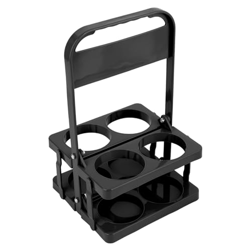 musbus Reusable Drink Carrier with Handle for Delivery Drivers, Portable Cup/Coffee Holder Accessories for Delivery, Foldable Drinks Caddy with Tray, Car Durable Plastic Festive Bottle, Vacation - color: Black, size: 4 CUP