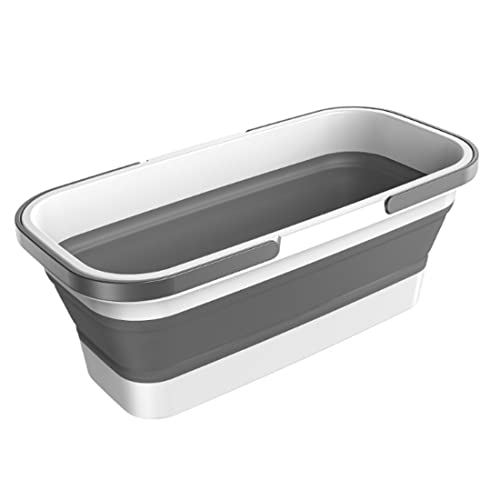 Long Plastic Rectangular Handy Baskets/Mop Buckets (Collapsible Buckets 01-Grey) - color: Collapsible Buckets 01-grey