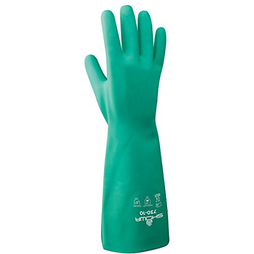SHOWA 730 Chemical Resistant Glove, 15-mil Nitrile, XX-Large, 12-Pack - size: XX-Large, style: 12-pack