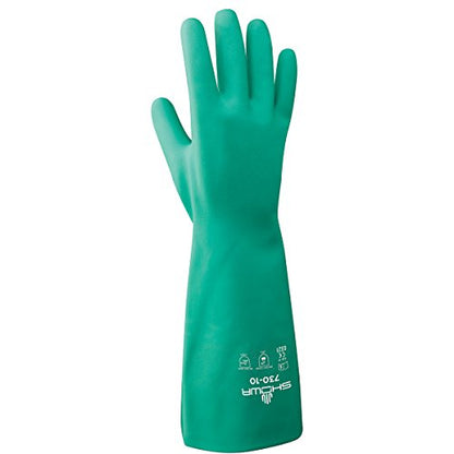 SHOWA 730 Chemical Resistant Glove, 15-mil Nitrile, XX-Large, 12-Pack - size: XX-Large, style: 12-pack