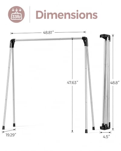 TOOLF Clothes Drying Rack Foldable, Portable Clothes Rack for Travel - size: 48 inch New