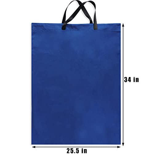LOLOMLO Extra Large Canvas Laundry Bags with Handles & Drawstring Closure, Heavy Duty Tears Resistant Clothes Storage Travel Bags,25.5"x34",Navy Blue - color: Navy Blue