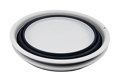 SAMMART 7.5L (1.98 Gallon) Collapsible Tub - Foldable Dish Tub - Portable Washing Basin - Space Saving Plastic Washtub (Grey/Slate Grey (Set of 2)) - color: Grey/Slate Grey (Set of 2)