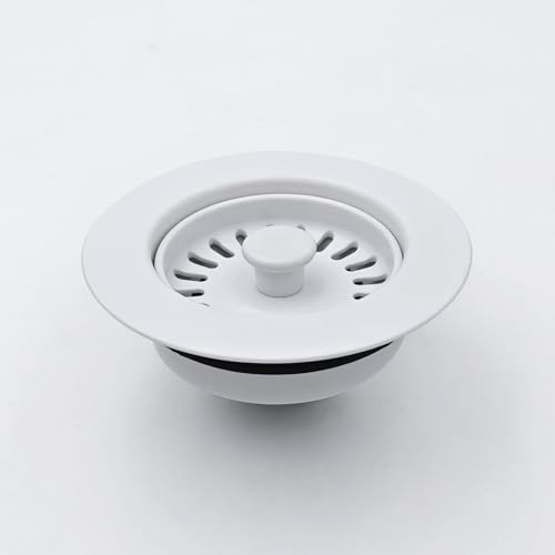 GZILA Garbage Disposal Drain Strainer and Stopper with Decorative Disposal Flange in White, Fit 3.5 Inch Standard Drain Hole - color: White