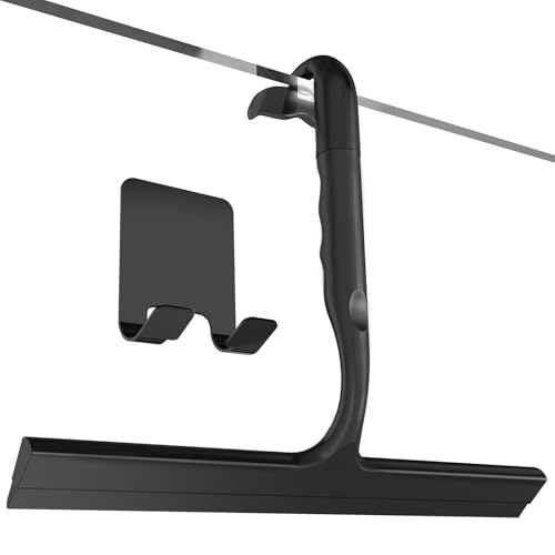 Shower Squeegee for Glass Doors, All-One-Piece Winning Silicone Squeegee - color: Black