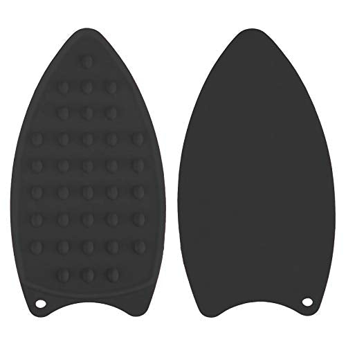 Pack of 2 Assorted Color Multi-function Heat Resistant Silicone Mat Rest Pad for Ironing Board Steamer Iron - Black