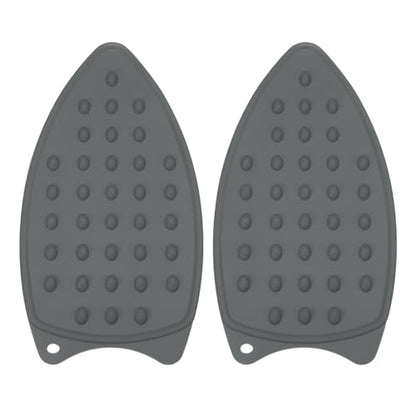 PATIKIL Silicone Iron Rest Pad, 2 Pcs Multipurpose Hot Heat Resistant Iron Rest Plate Protective Pad for Ironing Board Hot Resistant Steamer Steam Compact Mat, Gray - color: Gray