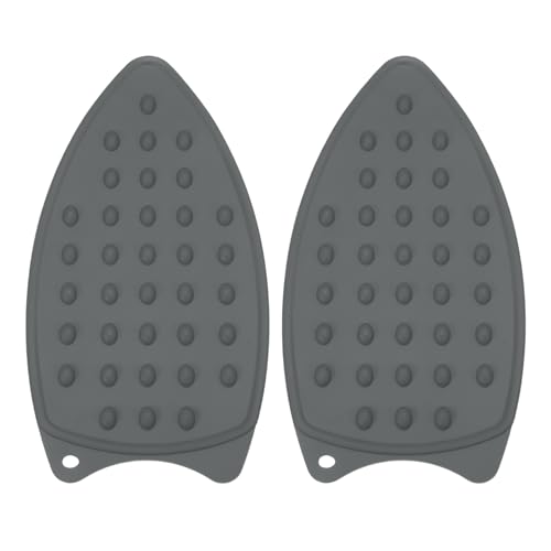 PATIKIL Silicone Iron Rest Pad, 2 Pcs Multipurpose Hot Heat Resistant Iron Rest Plate Protective Pad for Ironing Board Hot Resistant Steamer Steam Compact Mat, Gray - color: Gray