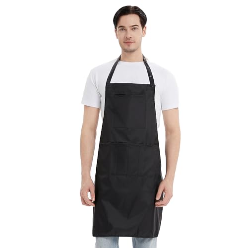 Hair Stylist Apron - Black - PVC Waterproof Salon Apron Hair Cutting - color: Black Apron - Pvc and Polyester