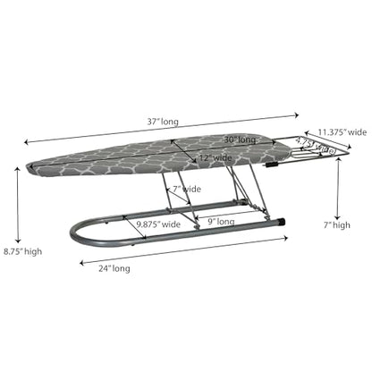 Household Essentials Tabletop Ironing Board, Durable Board with Iron Rest, Includes Door Hang, Perfect for Dorms and Small Spaces, Gray and White - color: Grey/White