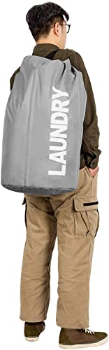 WOWLIVE Backpack Laundry Bag for College, Collapsible Hampers for Laundry - color: Gray