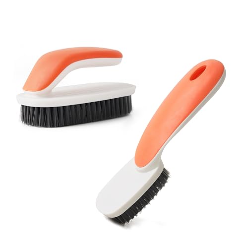 Soft Bristle Laundry Brush for Shoes, Clothes, Hats (Orange) - color: Orange