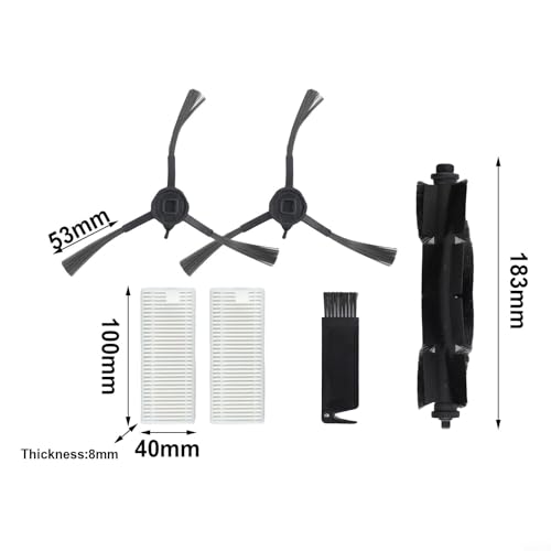 Vacuum Cleaner Main Side Brush and Filter Replacement Kit for S8/S8 Plus Robot Vacuum Cleaner, Includes Roller Brush, Side Brushes, and Cleaning Tool for Household Maintenance