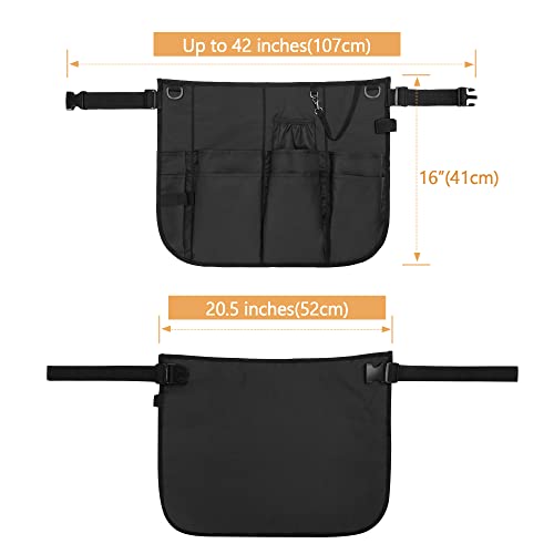 LoDrid Professional Cleaning Apron with 9 Pockets and Waist Belt, Black - color: Black