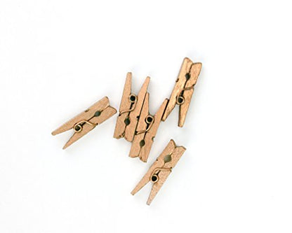 LWR CRAFTS Wooden Mini Clothespins 200 Per Pack 1" 2.5cm (Golden) - color: Gold