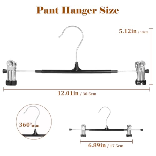 Pants Hangers with Clips, 20 Pack 12.01 inch Heavy Duty Metal Hangers, Adjustable Skirt Hangers for Women, Space Saving Non-Slip for Pants,Socks,Jeans and Skirts - size: 20 Pack