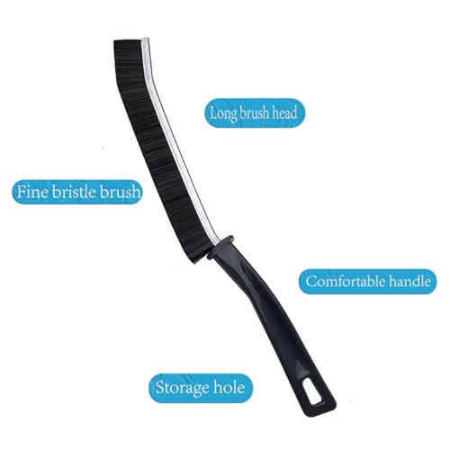 Hard Bristle Crevice Cleaning Brush.Multi-Purpose New Cleaning Brush Tool, Black Bristles with Ergonomic Grip Bathroom Gap Brush, Home, Kitchen, Bathroom, Faucets, Toilet,Window, Vehicle, (4)
