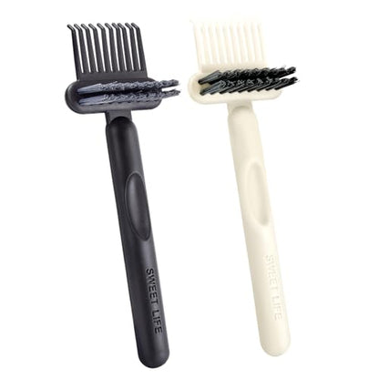2 Pack Hair Brush Cleaning Tool, 2-in-1 Cleaner Tool, Portable Cleaning Tool Set for Brush Comb Keyboard, Remover Rake for Removing Hair Dust, Home and Salon Use(Black&White) - color: Cleaner-2PcsBlack&White