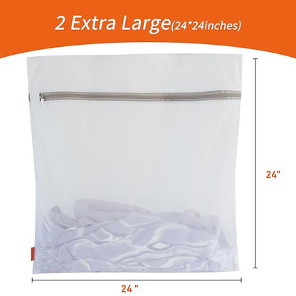 Polecasa Mesh Laundry Bags 2 Pack (XX-Large, 24x24”) - size: 2 Jumbo