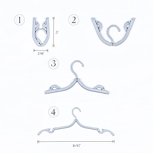 12 Pcs Travel Hangers - Foldable & Collapsible for Suitcase & Clothes - Portable Travel Accessories
